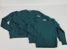 M&S Boys 4x School Uniform Green Jumpers Size 5-6 Yrs New F2