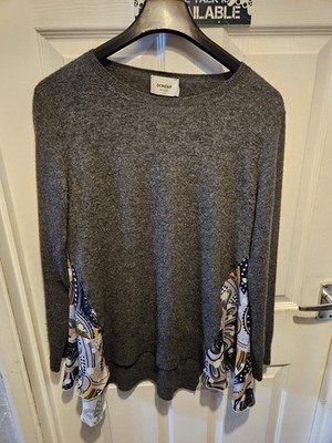 DONDUP Women's Cashmere Alpaca Wool Blend Grey Jumper Top UK Size 10