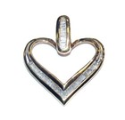 10k Yellow gold .34ct SI1 H Diamond heart shape omega slide charm pendant 1.9g — photo 3