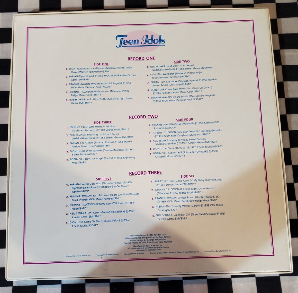TEEN IDOLS　LP+7インチ Teen Idols 3xLP by Various Artists vinyl box set 1987 NM/EX TD0007
