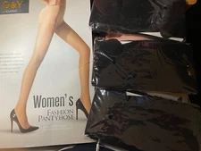 G&Y Classic 3 Pairs  Control Top Fashion Pantyhose Reinforced Toes Small BLACK