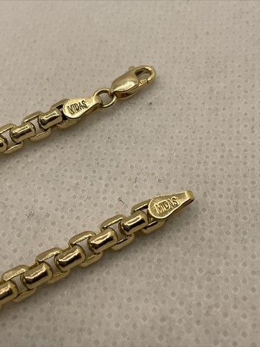 MIDAS 14K Yellow Gold 3.8mm wide Link Chain Necklace 21.75” long 17gr. - 第 5/15 張圖片
