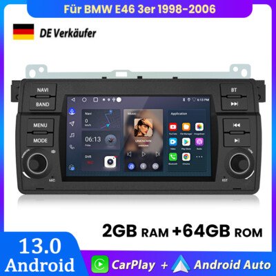 7'' DAB+ Carplay Android13 Autoradio GPS NAVI WIFI Für BMW E46 3er 318 320 325 M3