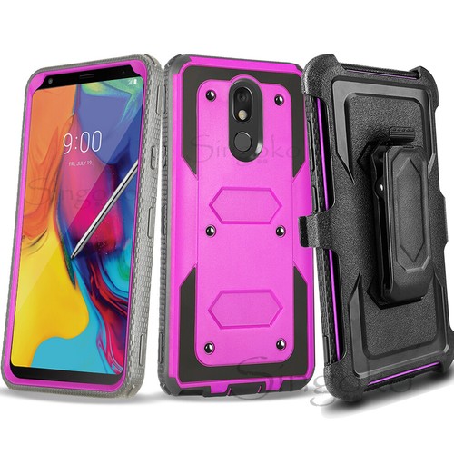 LG Stylo 5 4 3 2 Plus Clip Stand Holster Case Cover w/ BUILT-IN SCREEN PROTECTOR - Picture 95 of 103