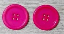 hot pink large plastic buttons sewing 4 holes 1 1/8 inch 2pc