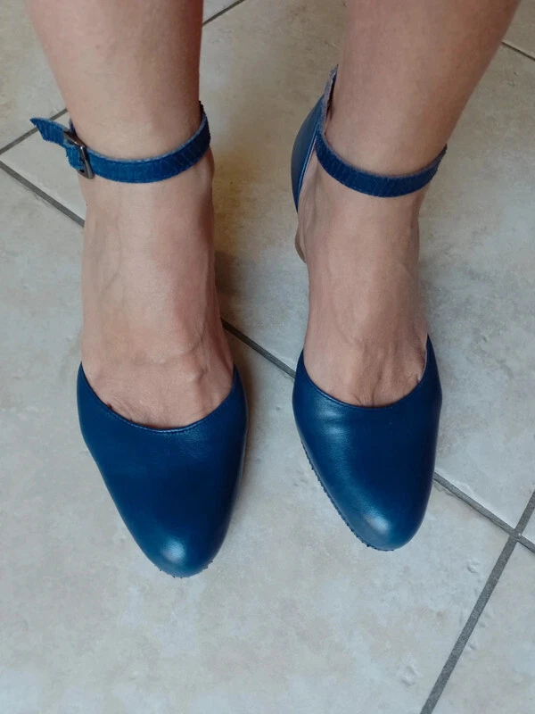 Escarpins Mam'zelle 38 bleu cuir plateforme état neuf portés 1 fois chaussures - Photo 3/4