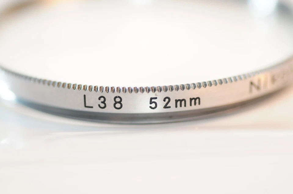 Nikon 52mm L38 UV Silver Chrome early filter for 5cm f/2 Tick mark RF lens RARE - Image 2 of 4