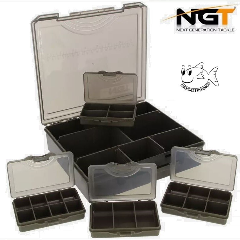 Carp Fishing NGT Tackle Box Standard Terminal + 4 Bit Boxes