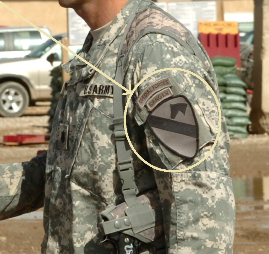 1st CAVALRY DIVISION スカジャン 1st Cavalry Division First Team Camo Insignia + SP OPS + RANGER