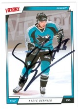 Steve Bernier autographed Hockey Card (Sharks) 2006 UD Victory #168 creased