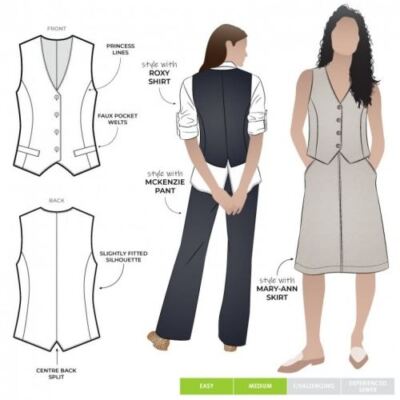 Style Arc Schnittmuster Joy Weste Gr. 18-30