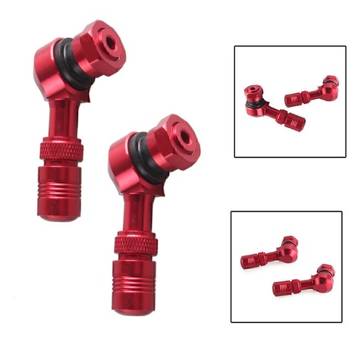 Pair 83 Degree Universal Valve Stems For HONDA YAMAHA KAWASAKI SUZUKI BMW Red - Picture 3 of 6