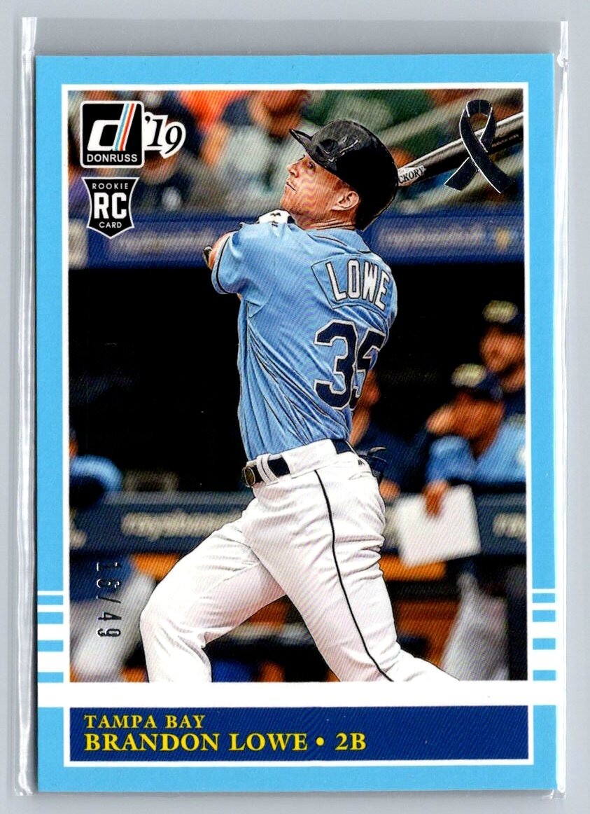 2019 Donruss Baseball Pink Brandon Lowe Rookie Card #232 Serial #/49