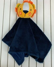 Okie Dokie Lovey Security Blanket Lion Rattle Blue 2015 Plush Baby Toddler Toy