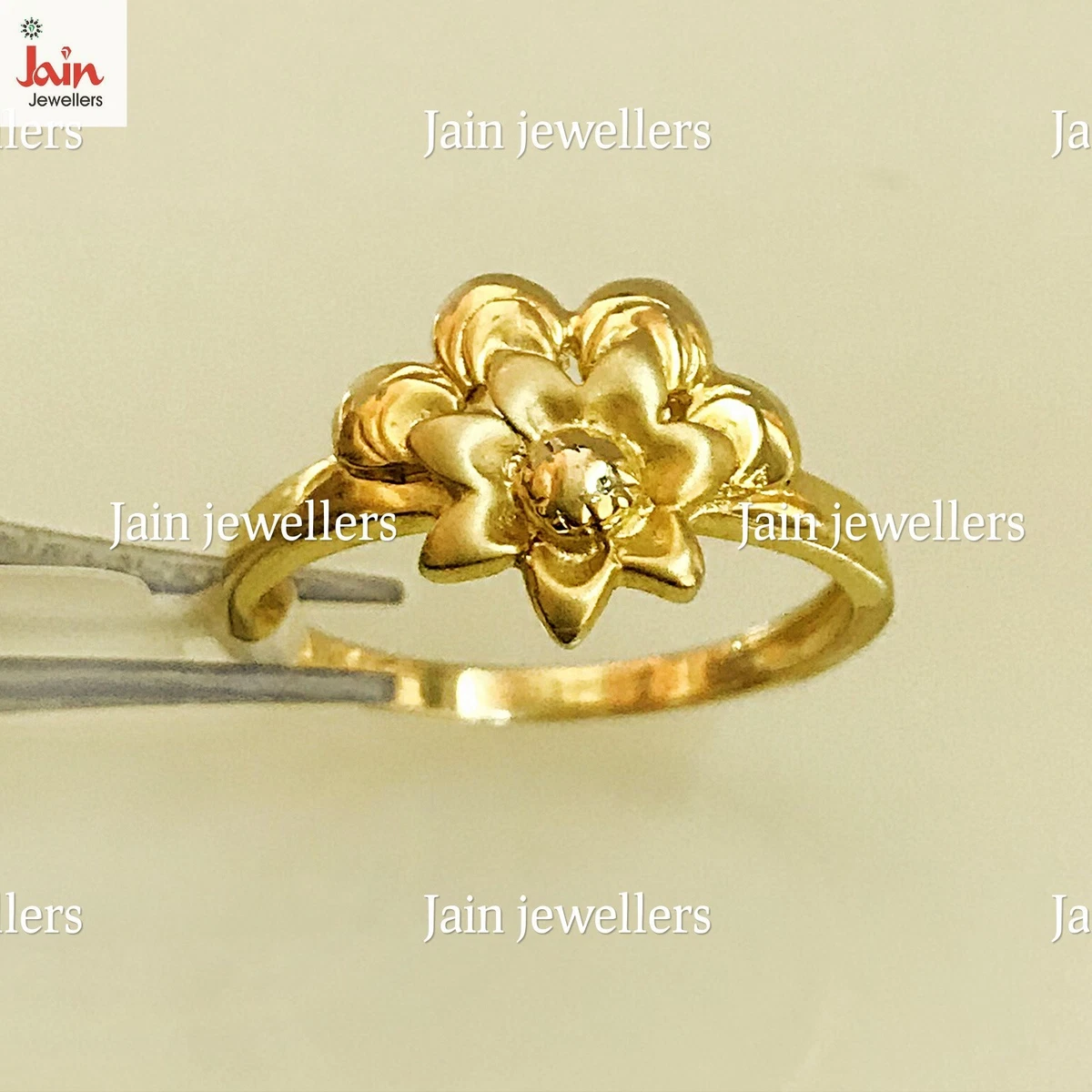 Fine Jewelry 18 Kt Hallmark Real Yellow Gold Women S Ring Size 7 8