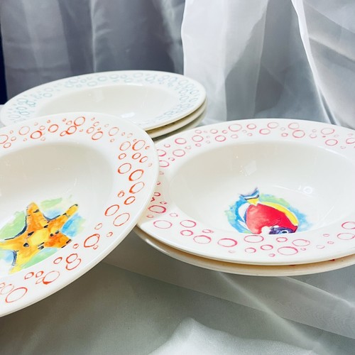 NEW Set Of Six Colorful Fish Melamine Bowls Beach Summer Ocean Florida - Picture 6 of 7