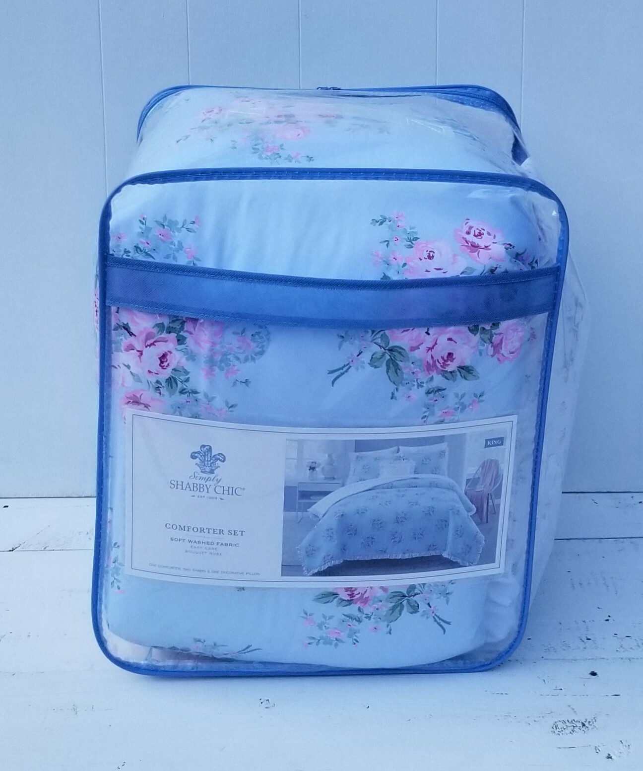 RACHEL ASHWELL SIMPLY SHABBY CHIC Microfiber QUEEN Bouquet Rose