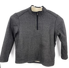 Orvis Black Faux Sherpa Lined 1/4 Quarter Zip Pullover Sweater Size XXL