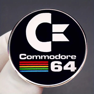 Commodore C 64 Logo Enamel & Metal Pin Badge Free Post