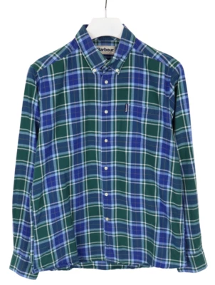 Barbour Tailored Fit Highland Check Chemise Homme Grand Boutonné Poche Poitrine - Photo 1/4