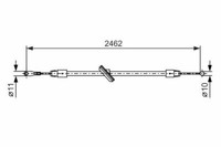 Seilzug, Feststellbremse Vorne FüR MERCEDES-BENZ Bosch 1987482381