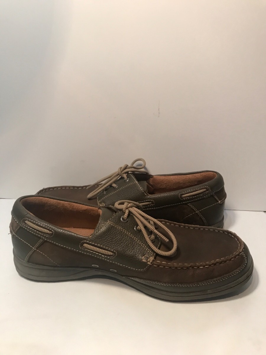 Florsheim Preppy Boat Shoes Genuine Leather Oxford Brown 13M