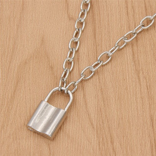 Men Women Alloy Square Lock Pendant 
