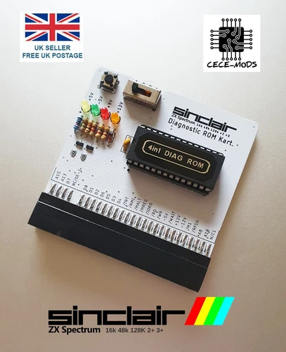 ZX Spectrum 16k 48k 128k +2 +3 Diagnostic Test Cartridge - 4in1 External  ROM