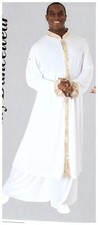 PRAISE WEAR TUNIC Boys Print Praise Dance Liturgical robe church dance Whit/GOLD