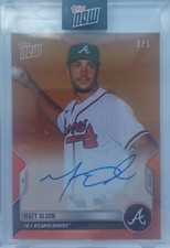 Matt Olson BRAVES 2022 TOPPS NOW ROAD OPENING DAY ON CARD AUTO ORANGE /5 OD-234E