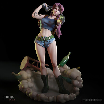 Revy, Black Lagoon, sexy Pin Up, Figur, 3D Druck, Statue, Torrida, UNBEMALT