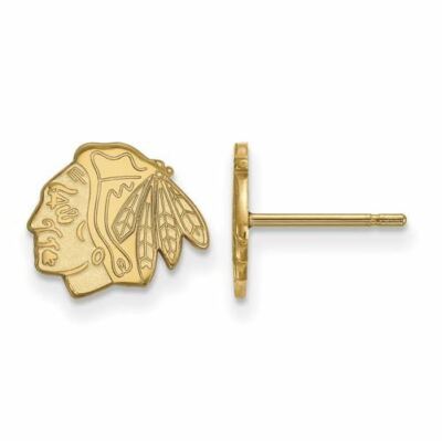 Extra kleine Ohrstecker 10 Karat Gold NHL Chicago Blackhawks
