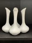 Vintage MCM Van Briggle Matte White 7" Quadruple Bud Vase RARE Colorado Springs