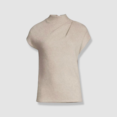 UNDRA CELESTE NEW YORK Women's Beige Neutrals Soft Knit Tucked Top Size XL