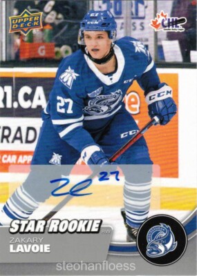 2021-22 Upper Deck CHL #367 Zakary Lavoie Niagara IceDogs A Auto Autograph