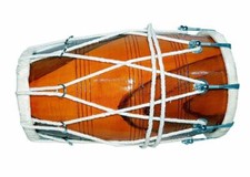 HANDMADE DHOLAK INDIAN FOLK MUSICAL INSTRUMENT DRUM NUTS N BOLT WITH ROPE sale