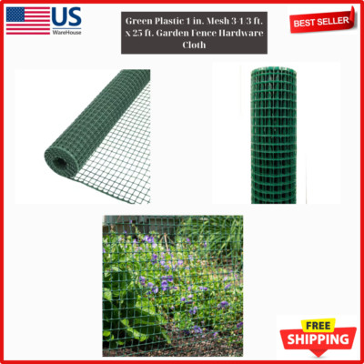 Everbilt 889250EB12 Green Plastic 1 in. Mesh 3-1/3 ft. x 25 ft. Garden Fence