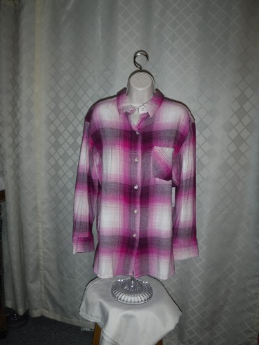 Long Sleeve Flannel Shirt Blouses, XL,L,M, Sonoma,Multi Plaid,56% cotton 44% ray - Picture 53 of 61