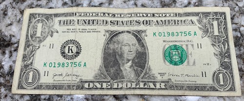 July 5/6 1983 Birthday Note Fancy Serial Number Dollar Bill Note 01983756 - Picture 2 of 3