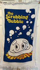 Vintage ~ SCRUBBING BUBBLES ~ Bath Towel Promo Advertising Retro ~ Made in USA