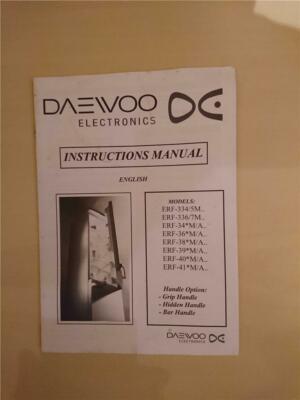 Daewoo Owners Manual Fridge Freezer Erf 334 336 Etc Ebay