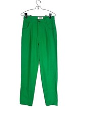 Vintage Gitano pants Kelly Green pleated high waist bare back tapered size 10