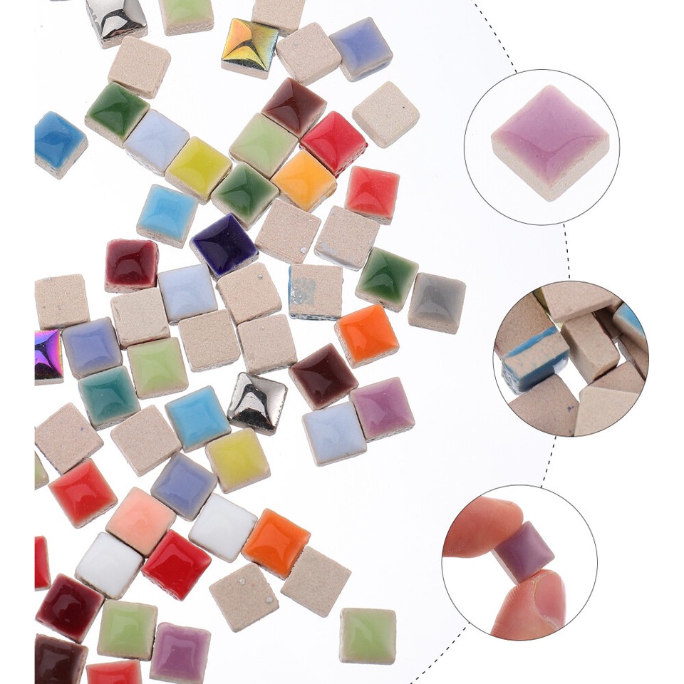 250 G Arts and Crafts Tiles Mosaic Supplies Ceramic Square DIY eBay