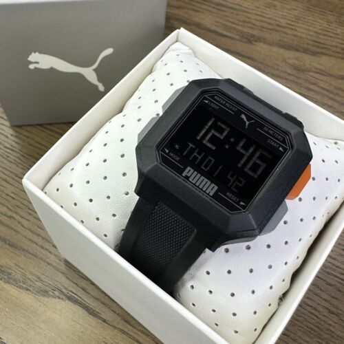 NUOVO✅ Orologio PUMA Remix Cronografo Digitale Dual Time Silicone Nero P5056 $95 - Foto 3 di 12