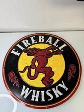 Fireball Whisky 21” Round Metal Bar Garage Man Cave Sign 