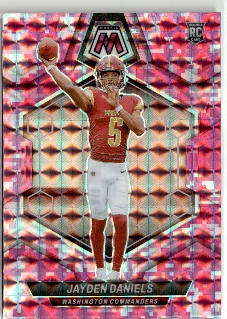 2024 Panini Mosaic Pink Camo Prizm Jayden Daniels RC Commanders