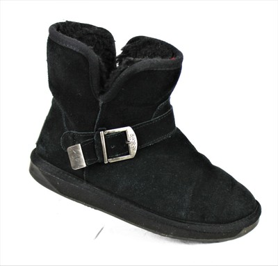black suede pull on boots