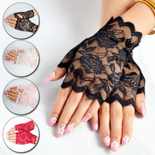 Women Lace Fingerless Gloves Sun Protection Summer Driving Gloves Accessory