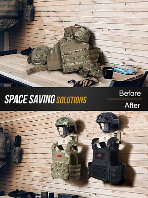 Body Armour Yolowbaas Tactical Gear Wall Mount Stand - Heavy Duty Wood ...