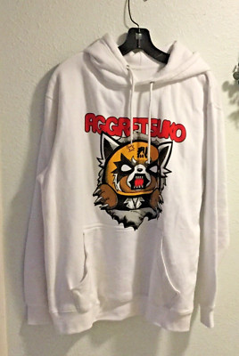 Sanrio Aggretsuko Hoodie Sweatshirt Unisex L Netflix Launch Store Promo White